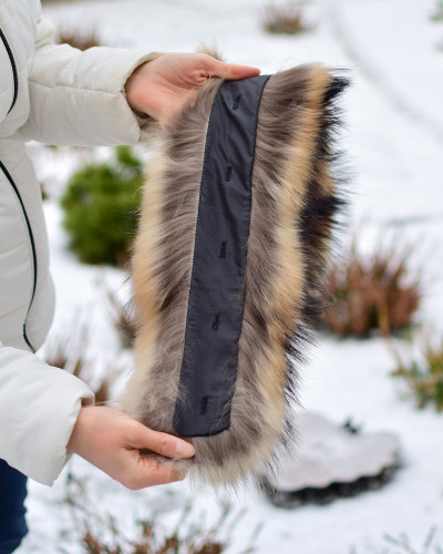 Pelzstreifen für Kapuze aus Finnraccoon Waschbär (78cm)