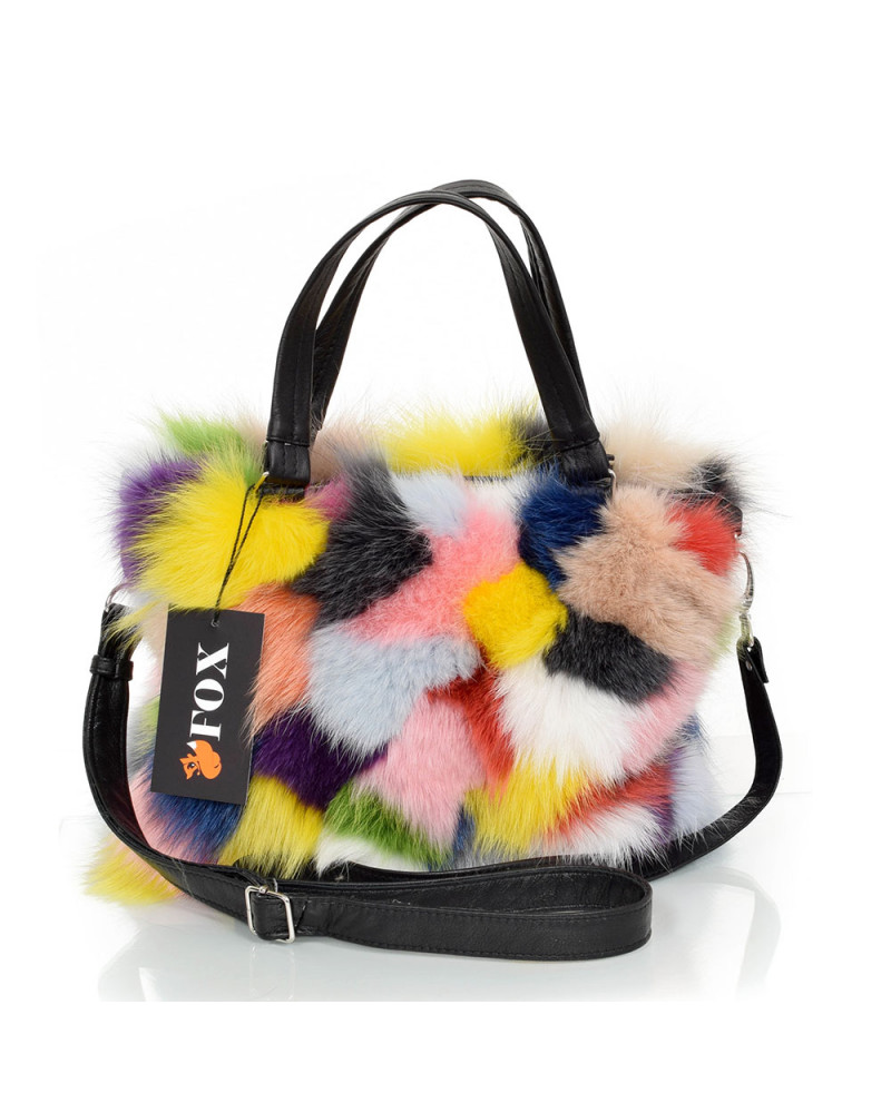 Mehrfarbig Damen Handtasche aus Fuchs