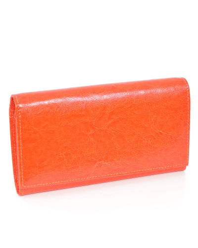 Damengeldbörse aus orange Leder