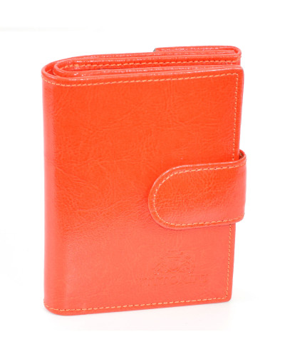 Damengeldbörse aus orange Leder