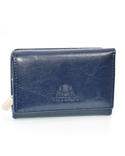 Damengeldbörse aus marineblau Leder