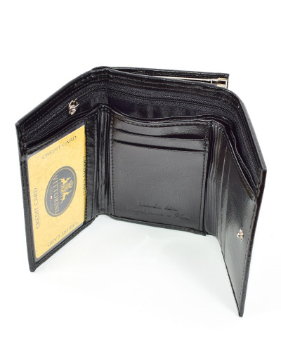 Damengeldbörse aus schwarz Leder