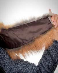 Mehrfarbig Tasche mit Reißverschluss aus Fuchs Fell