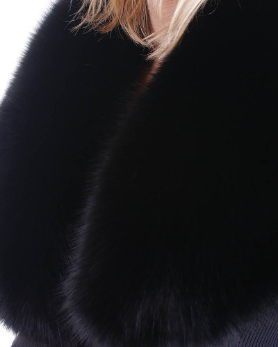 Stola aus schwarz Fuchs Umhang Kragen aus Pelz