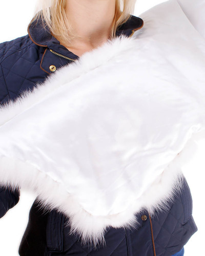 Stola aus echtem Weißfuchs Umhang Kragen aus Pelz