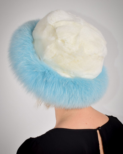 Damen-Hut aus hochwertigem Fuchsfell und Kaninchenfell